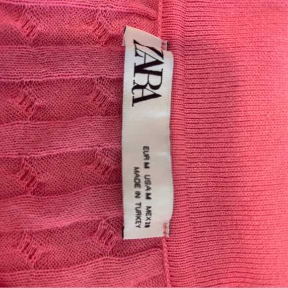 Zara Pink Cable Knit Shirt - Picture 5 of 5